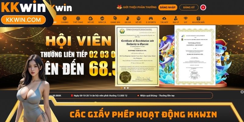 Tìm hiểu các giấy phép hoạt động KKWIN đang sở hữu